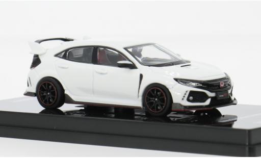 Diecast model cars Honda Civic Type R (FK8) white 2017 1/64 INNO64