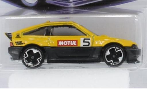 Diecast model cars Honda CR-X Ballade yellow/black 1985 1/64 Hot Wheels