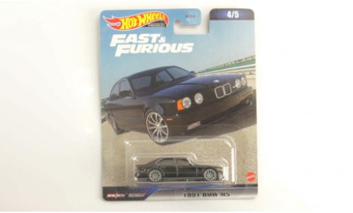 Diecast model cars Bmw M5 berline (E34) black rapide & Furious 1991 1/64 Hot Wheels Premium