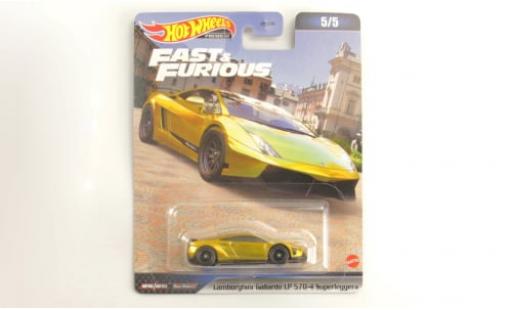 Diecast model cars Lamborghini Gallardo Superleggera LP 570-4 gold Fast &amp; Furious 1/64 Hot Wheels Premium