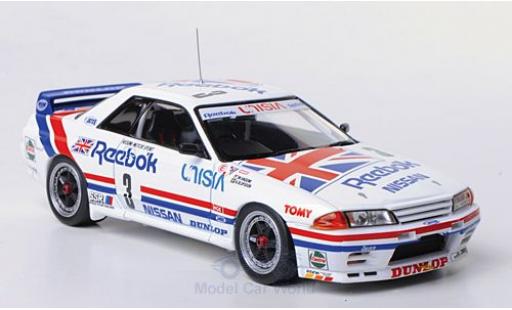 Diecast model cars Nissan Skyline R32 GT-R () No.3 Hasemi Motor Sport Reebok JTCC Tukuba 1991 M.Hasemi/A.Olofsson 1/43 HPI