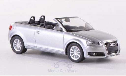 Diecast model cars Audi A3 cabriolet Convertible (8P) grey 2008 hood ge&Atilde;&para;ffnet 1/87 Herpa