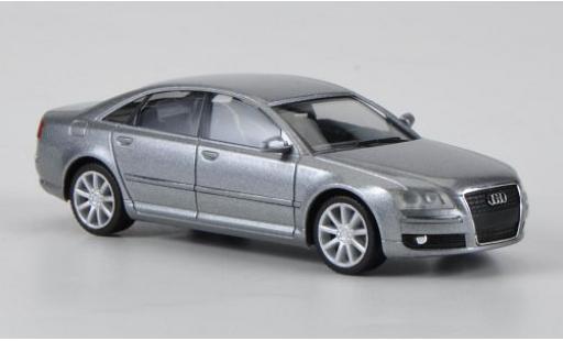 Diecast model cars Audi A8 berline metallic grey 2005 1/87 Herpa