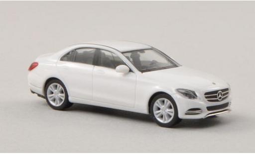 Diecast model cars Mercedes Classe C Base (W205) white 2014 1/87 Herpa