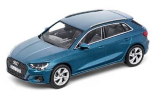 Diecast model cars Audi A3 sportback (8Y) metallic blue 2020 1/43 iScale