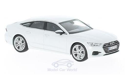 Diecast model cars Audi A7 sportback white 2018 1/43 iScale