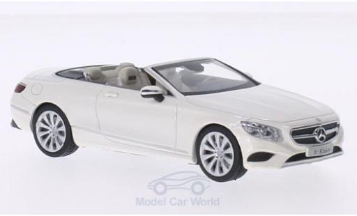 Diecast model cars Mercedes Classe S Cabriolet Convertible metallic white 1/43 iScale