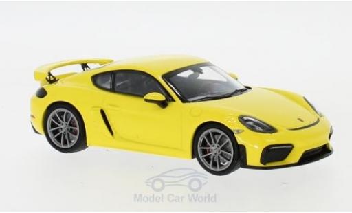Diecast model cars Porsche 718 GT4 (982) yellow 2019 1/43 Minichamps