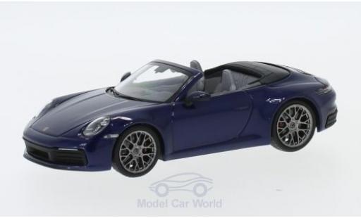 Diecast model cars Porsche 911 4S Carrera Convertible metallic blue 2019 1/43 Minichamps