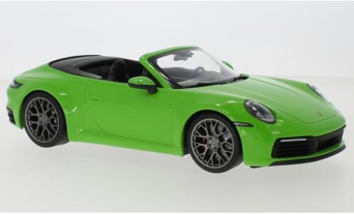 Diecast model cars Porsche 911 4S Carrera Convertible metallic green 2019 1/18 Minichamps