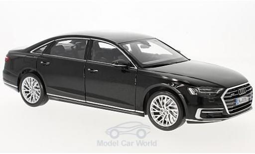 Diecast model cars Audi A8 berline L metallic black 2017 1/18 Norev