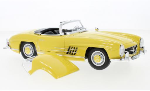 Diecast model cars Mercedes 300 Roadster SL (W198 II) yellow 1/18 Norev
