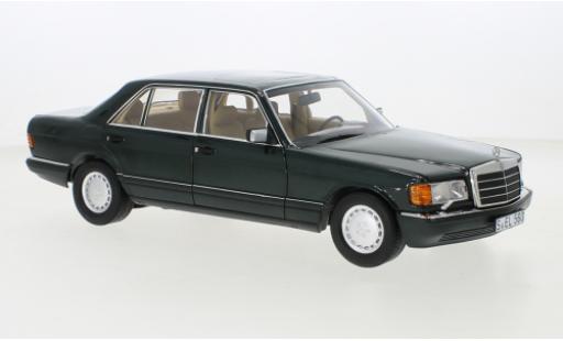 Diecast model cars Mercedes 560 Base SEL (V126) metallise green 1985 1/18 Norev