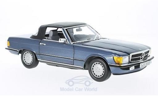 Diecast model cars Mercedes 300 Base (R107) metallic blue 1985 1/18 Norev