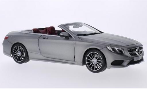 Diecast model cars Mercedes Classe S Cabriolet Convertible (A127) grey Softtop couch&Atilde;&copy; avec 1/18 Norev