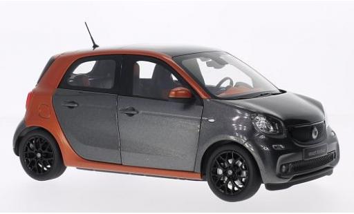 Diecast model cars Smart ForFour Base metallic orange/metallic grey 2014 1/18 Norev