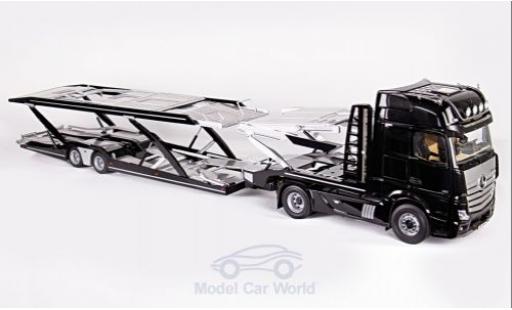Diecast model cars Mercedes Actros Gigaspace 4x2 black/grey with Autotransportauflieger 1/18 NZG