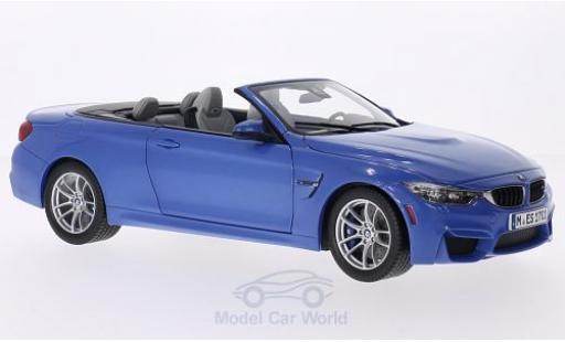 Diecast model cars Bmw M4 Cabriolet Convertible metallic blue 2015 without Vitrine 1/18 Paragon