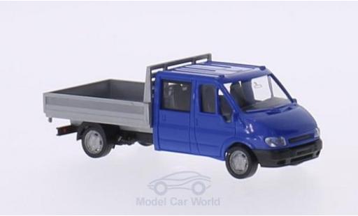 Diecast model cars Ford Transit Kastenwagen Doppelkabine blue/grey 2001 without Vitrine 1/87 Rietze