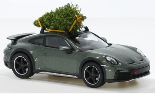 Diecast model cars Porsche 911 Dakar metallise green Christmas Edition 2023 1/43 I Spark
