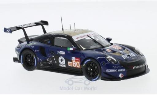 Diecast model cars Porsche 911 RSR ( II) No.80 Ebimotors 24h Le Mans 2018 E.Maris/C.Nielsen/F.Babini 1/43 Spark