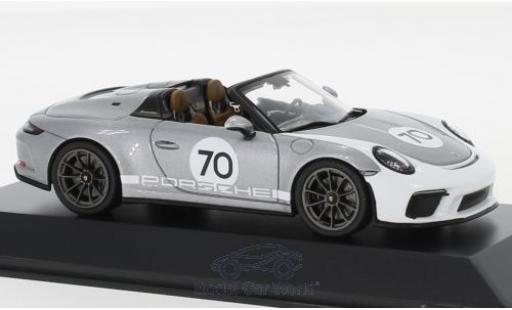 Diecast model cars Porsche 911 Speedster (991 II) grey/white 2019 #70 Heritage Design Package 1/43 Spark