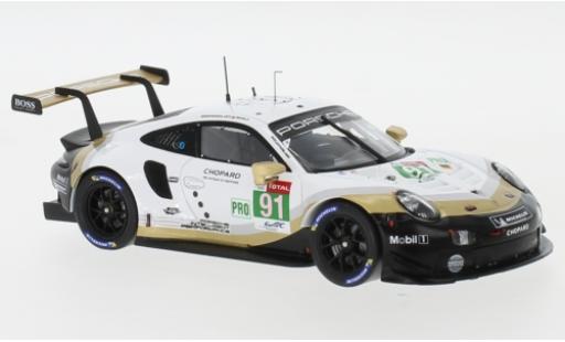 Diecast model cars Porsche 911 RSR No.91 Markenweltmeister WEC SuperSeason 24h Le Mans 2018 G.Bruni/R.Lietz/F.Makowiecki 1/43 Spark
