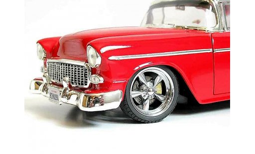 Chevrolet Bel Air Coupe 1/18 Ertl 1955 hot rod red et grey diecast model cars