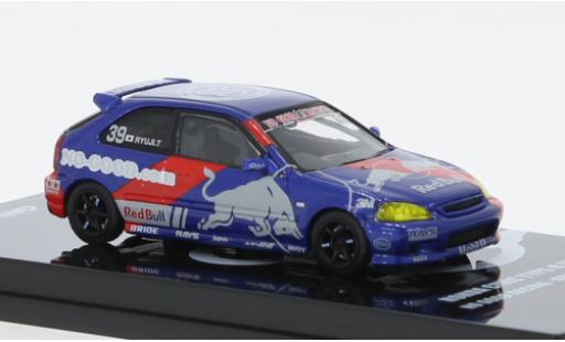 Diecast model cars Honda Civic Course Type R (EK9) RHD No.39 No bon Racing Red Bull 1/64 INNO64