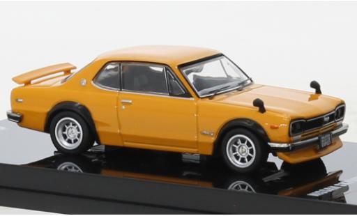 Diecast model cars Nissan Skyline 2000 GT-R (KPGC110) orange RHD 1/64 INNO64