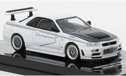 Diecast model cars Nissan Skyline R34 GT-R () R-Tune by Mines white RHD 1/64 INNO64