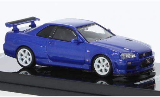 Diecast model cars Nissan Skyline R34 GT-R () V-Spec II NUR blue RHD 1/64 INNO64