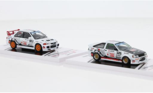 Diecast model cars Toyota Corolla Base Set et Mitsubishi Lancer RHD Trackerz Racing 1/64 INNO64