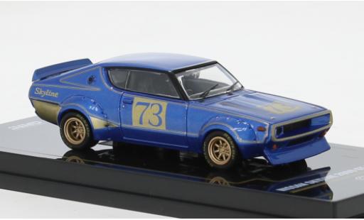 Diecast model cars Nissan Skyline 2000 GT-R (KPGC110) blue/gold 1972 1/64 INNO64