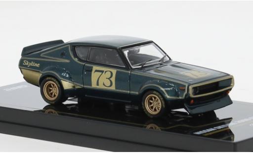 Diecast model cars Nissan Skyline 2000 GT-R (KPGC110) green/gold 1972 1/64 INNO64