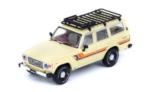 Diecast model cars Toyota Land Cruiser Base FJ60 beige/Dekor RHD 1/64 INNO64