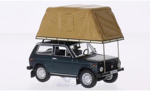 Diecast model cars Lada Niva Base metallic green 1981 with Zeltaufbau auf roof 1/18 IST Models