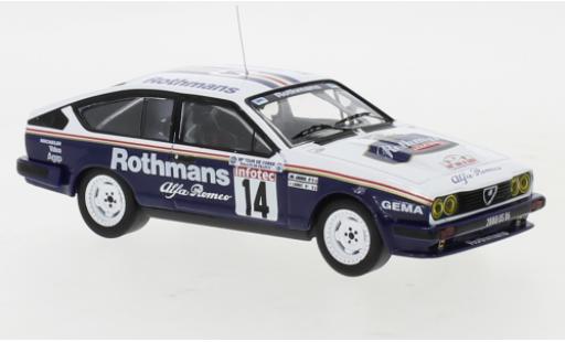 Diecast model cars Alfa Romeo Alfetta gtv6 V6 No.14 Rothmans Rally WM Tour de Corse 1986 Y.Loubet/J-M.Andrie 1/43 IXO