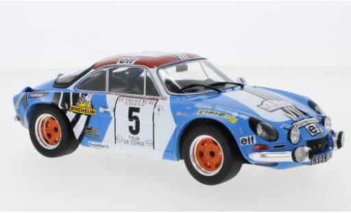 Diecast model cars Alpine A110 rallye Renault No.5 Tour de Corse 1973 J.F.Piot/J.De Alexandris 1/18 IXO