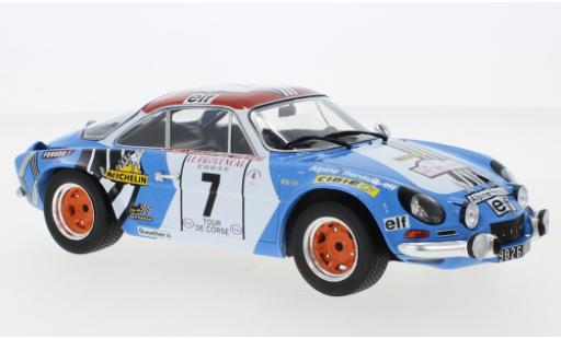 Diecast model cars Alpine A110 rallye Renault No.7 Tour de Corse 1973 J-L.Therier/M.Callewaert 1/18 IXO