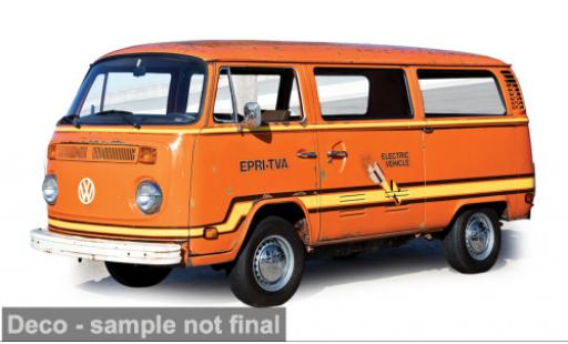 Diecast model cars Volkswagen T2 B Elektrotransporter orange 1978 1/18 IXO America