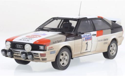 Diecast model cars Audi Quattro a1 No.1 RAC Rally 1982 with Rennspuren H.Mikkola/A.Hertz 1/24 IXO