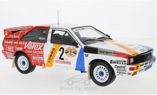 Diecast model cars Audi Quattro rallye No.2 Schmidt Motorsport Rally DM Hunsr&Atilde;&frac14;ck Rally 1984 H.Demuth/W.Lux 1/18 IXO