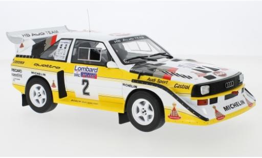 Diecast model cars Audi Sport Quattro s1 No.2 HB Team HB Rally WM RAC Rally 1985 H.Mikkola/A.Hertz 1/18 IXO