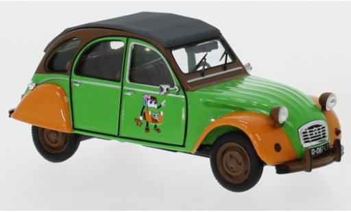 Diecast model cars Citroen 2 CV Berline green/orange 1978 1/43 IXO