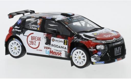 Diecast model cars Citroen C3 R5 No.3 MV Racing Rally Condroz 2018 S.Lefebvre/X.Portier 1/43 IXO