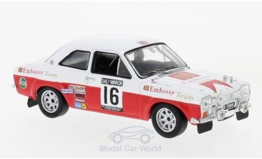 Diecast model cars Ford Escort RS 1600 MK I No.16 Embassy RAC Rally 1971 T.Makinen/H.Liddon 1/43 IXO