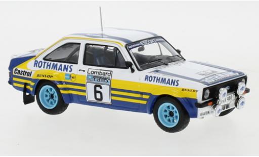 Diecast model cars Ford Escort RS MK II No.6 Rothmans Rally WM RAC Rally 1979 A.Vatanen/D.Richards 1/43 IXO