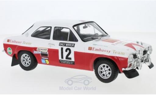 Diecast model cars Ford Escort RS 1600 MK1 No.12 Embassy RAC Rally 1971 H.Mikkola/G.Palm 1/18 IXO