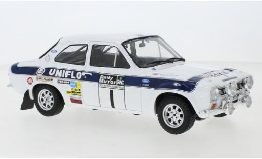 Diecast model cars Ford Escort RS 1600 MKI No.1 RAC Rally 1973 New Blue R.Clark/T.Mason 1/18 IXO